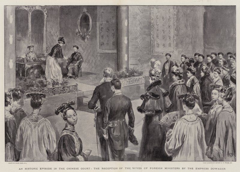 Um episódio histórico na corte chinesa, a recepção das esposas de ministros estrangeiros pela imperatriz viúva de Frank Dadd