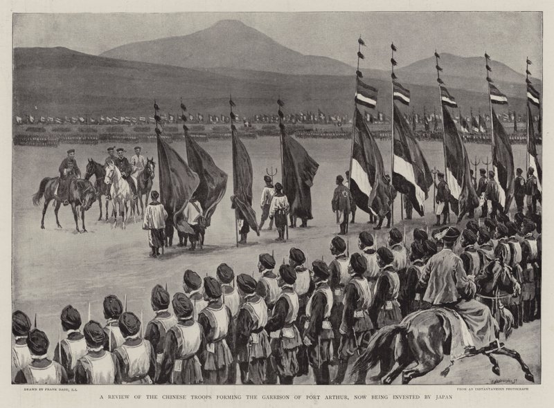 Uma revisão das tropas chinesas que formam a guarnição de Port Arthur, agora sendo investido pelo Japão de Frank Dadd