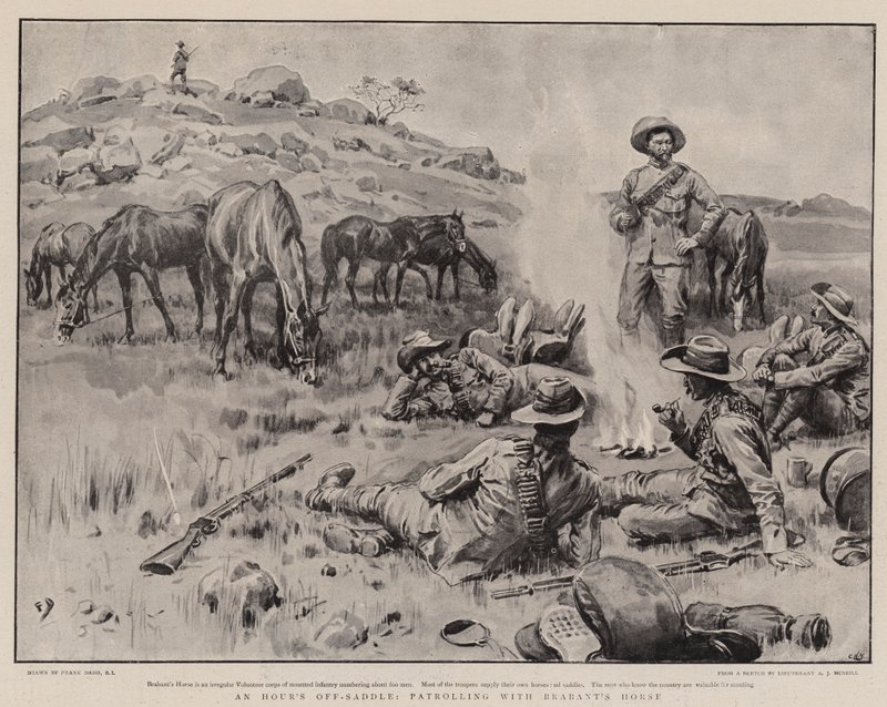 Uma hora fora da sela, patrulhando com o cavalo de Brabant de Frank Dadd