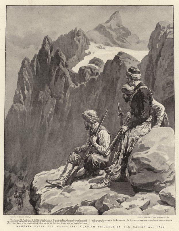 Armênia após os massacres, curdos curdos na passagem de Hassan Ali de Frank Dadd