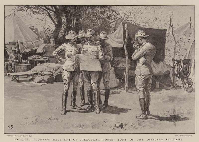 Regimento de Cavalo Irregular do Coronel Plumer, alguns dos Oficiais no Acampamento de Frank Dadd