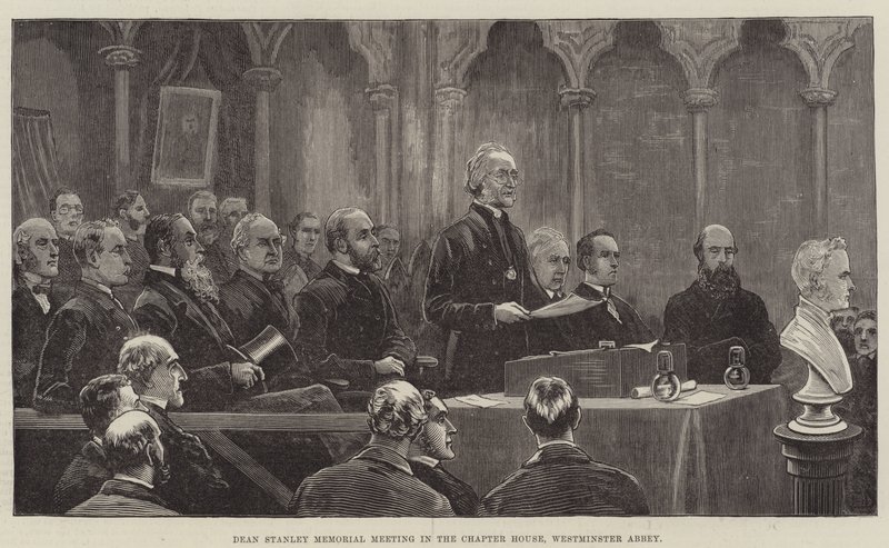Reunião de Dean Stanley Memorial na casa do capítulo, Abadia de Westminster de Frank Dadd
