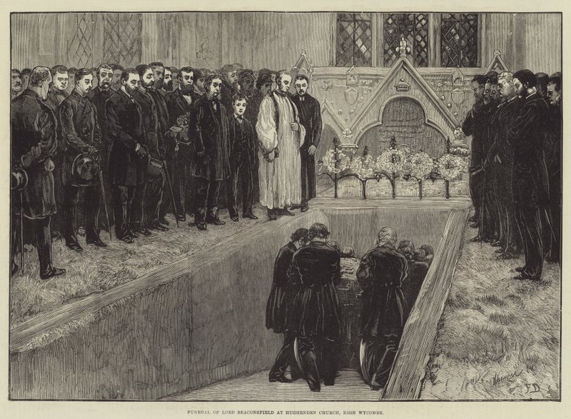 Funeral de Lord Beaconsfield na igreja de Hughenden, High Wycombe de Frank Dadd