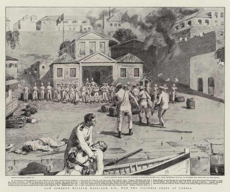 Como o cirurgião William Maillard, RN, ganhou a Victoria Cross em Candia de Frank Dadd