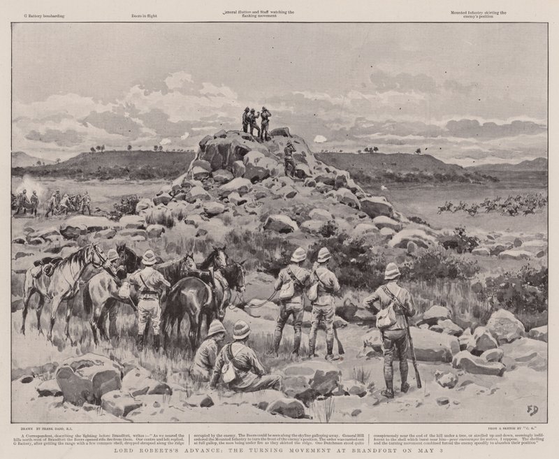 Avanço de Lord Roberts, o movimento de virada em Brandfort em 3 de maio de Frank Dadd