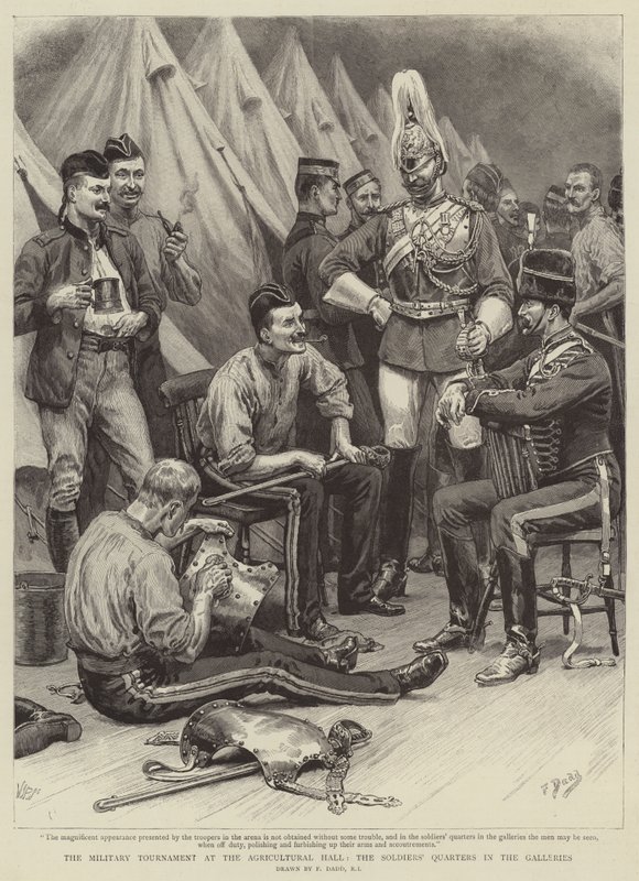 O Torneio Militar no Salão Agrícola, o Quartel dos Soldados nas Galerias de Frank Dadd