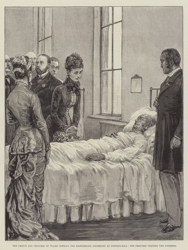 O Príncipe e Princesa de Gales abrindo a Enfermaria de Marylebone em Notting-Hill, a Princesa visitando os Pacientes de Frank Dadd