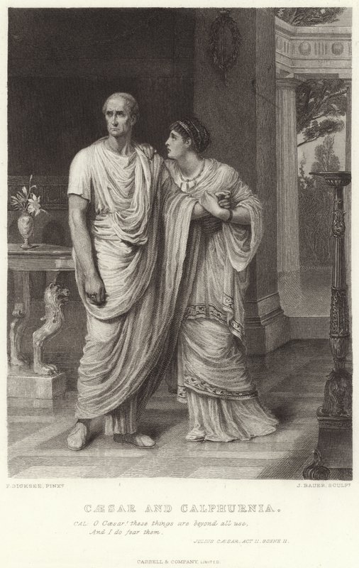 César e Calphurnia, Júlio César, Ato II, Cena II de Frank Dicksee