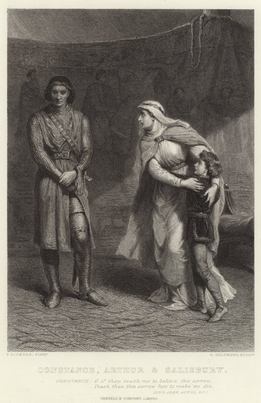 Constance, Arthur e Salisbury, King John, Ato III, Sc I de Frank Dicksee