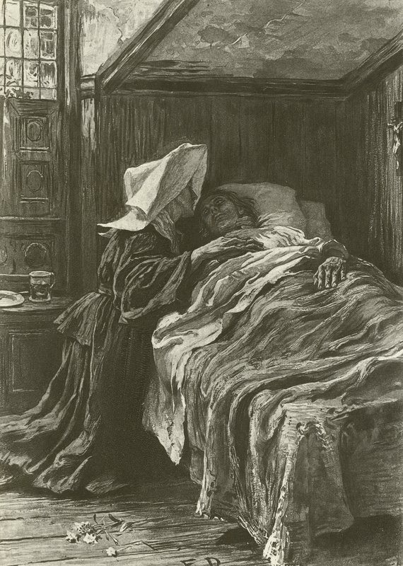 Gabriel e Evangeline (gravura) de Frank Dicksee