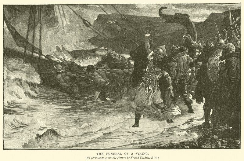 O funeral de um viking de Frank Dicksee