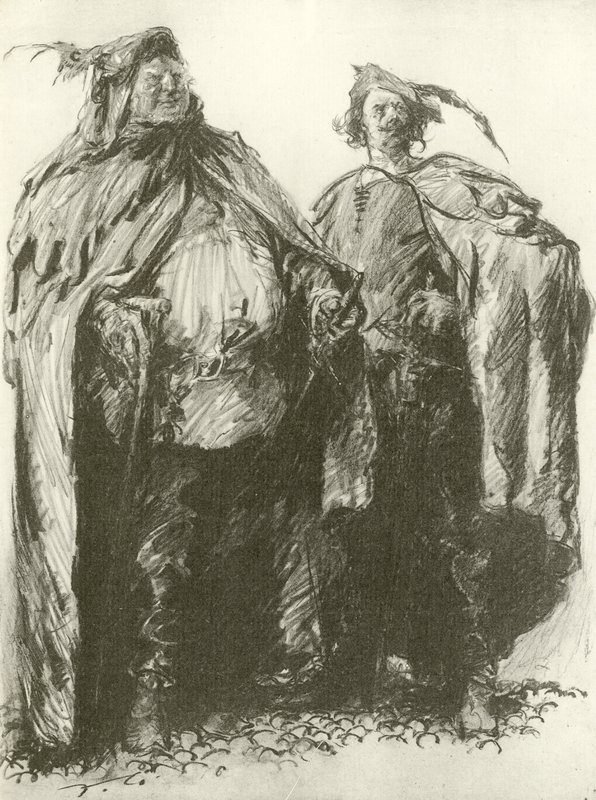 Sir John Falstaff e pistola (gravura) de Frank Gillett