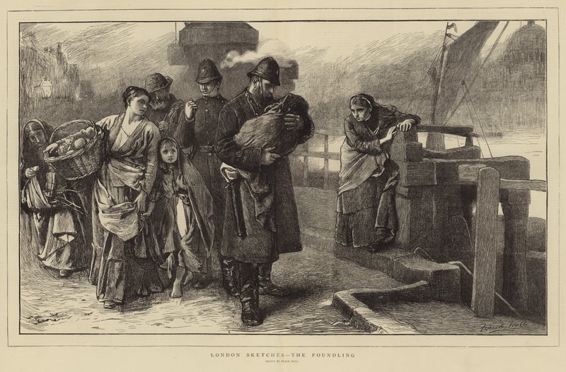 Esboços de Londres - The Foundling de Frank Holl