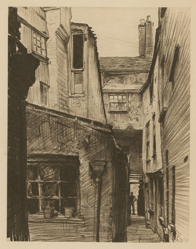 The Old Horse and Groom, atrás de Holborn Above Bars, Londres (gravura) de Frank Lewis Emanuel