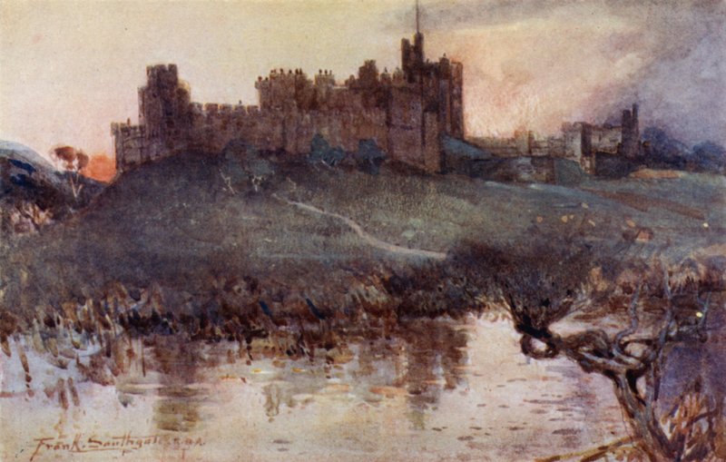 Castelo de Alnwick (cor litho) de Frank Southgate