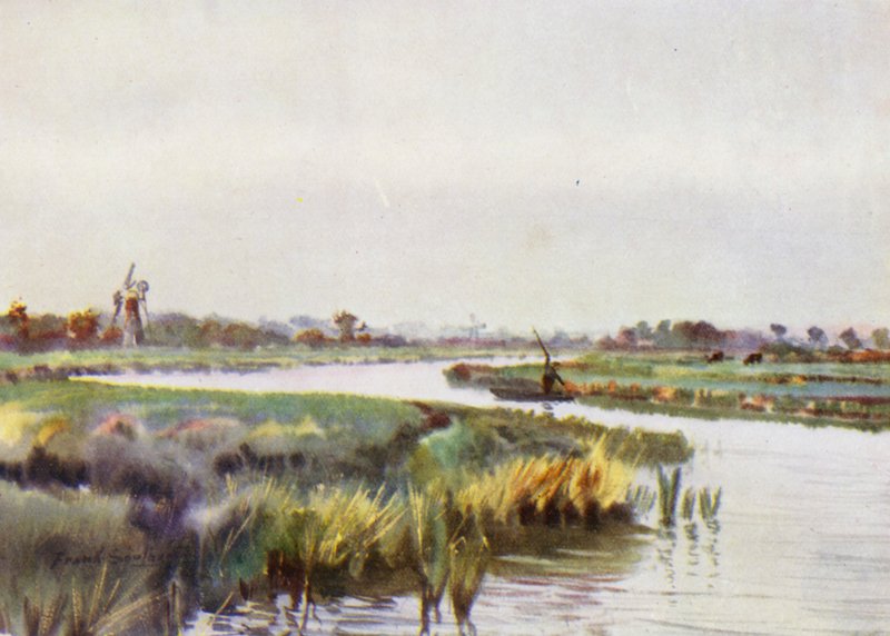 Norfolk Broads: Acima da ponte Wayford na Formiga de Frank Southgate
