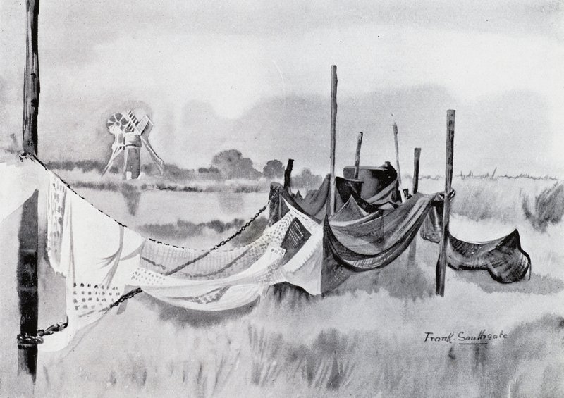 Norfolk Broads: Um Eel-Sett (litho) de Frank Southgate