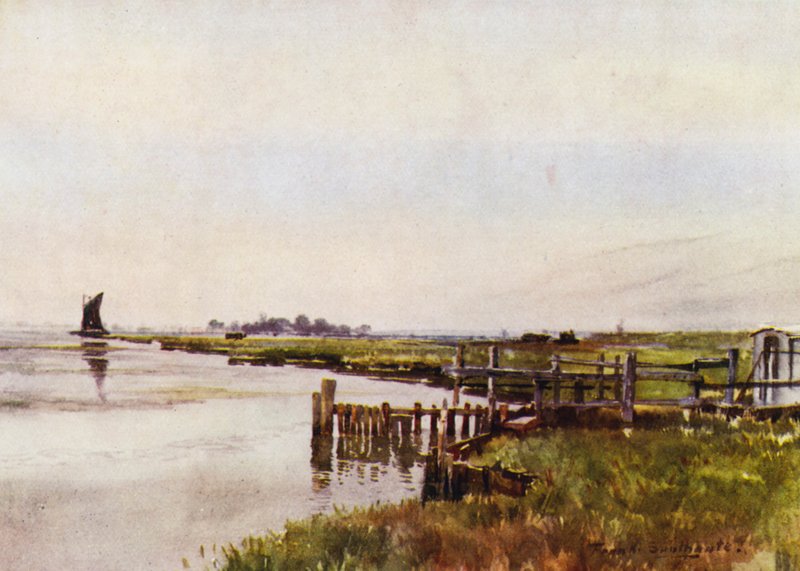 Norfolk Broads: Breydon Rond (cor litho) de Frank Southgate
