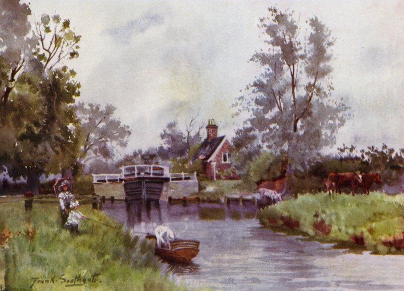 Norfolk Broads: Coltishall Lock (cor litho) de Frank Southgate