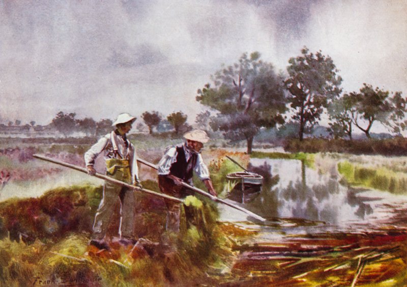 Norfolk Broads: Marshmen Weed-Lifting de Frank Southgate