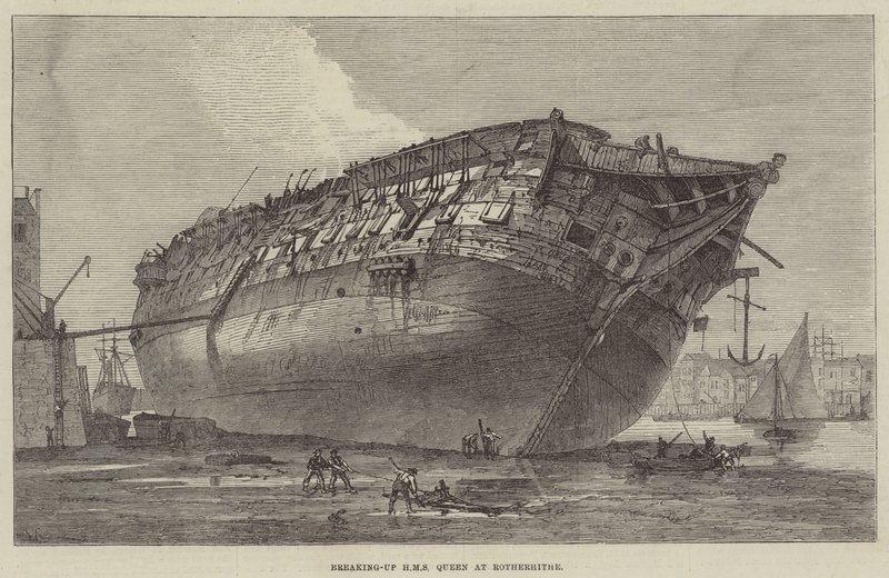 Breaking-up HMS Queen em Rotherhithe de Frank Watkins