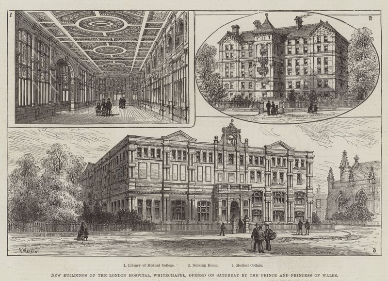 Novos edifícios do Hospital de Londres, Whitechapel, inaugurado no sábado pelo Príncipe e Princesa de Gales de Frank Watkins