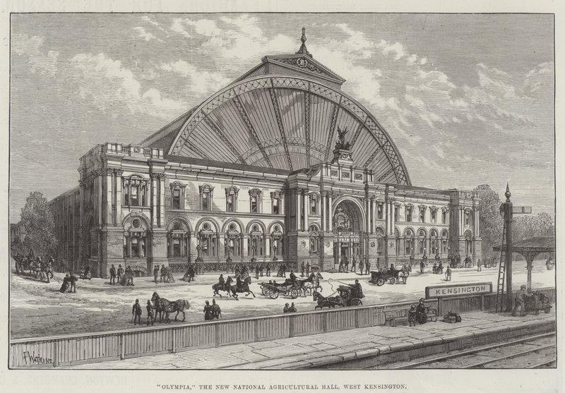Olympia, o novo salão agrícola nacional, West Kensington de Frank Watkins