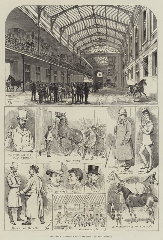 Esboços no Repositório de Cavalos de Aldridge, St. Martin&39;s-Lane de Frank Watkins