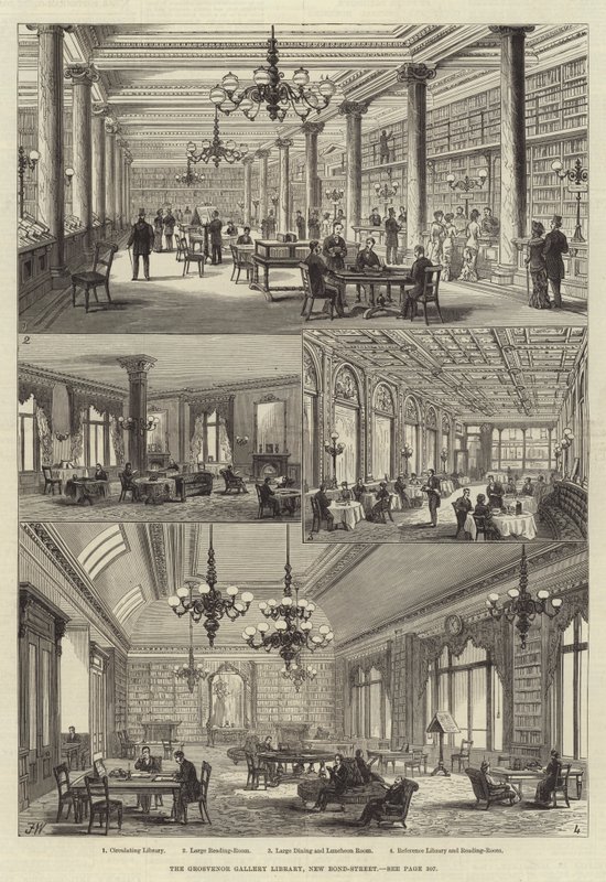 A Biblioteca da Galeria Grosvenor, New Bond-Street de Frank Watkins