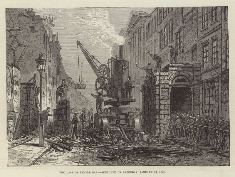 The Last of Temple Bar, esboçado no sábado, 12 de janeiro de 1878 de Frank Watkins
