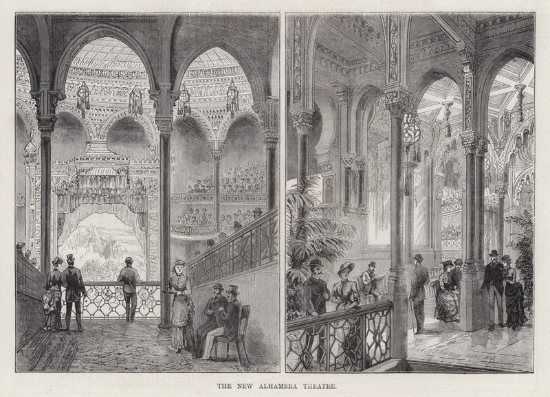 O Novo Teatro Alhambra (gravura) de Frank Watkins