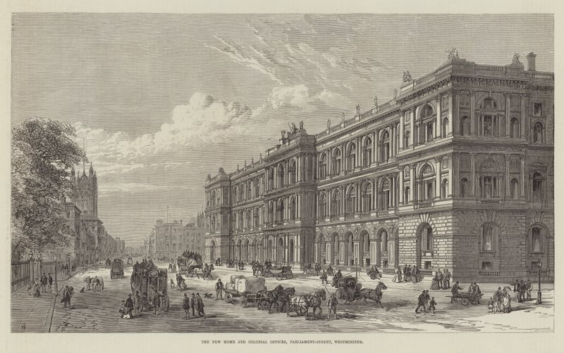 A Nova Casa e Escritórios Coloniais, Parliament-Street, Westminster de Frank Watkins
