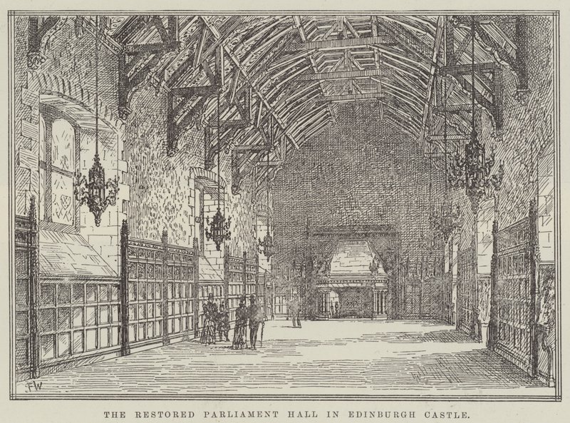 O restaurado Parliament Hall, no Castelo de Edimburgo de Frank Watkins