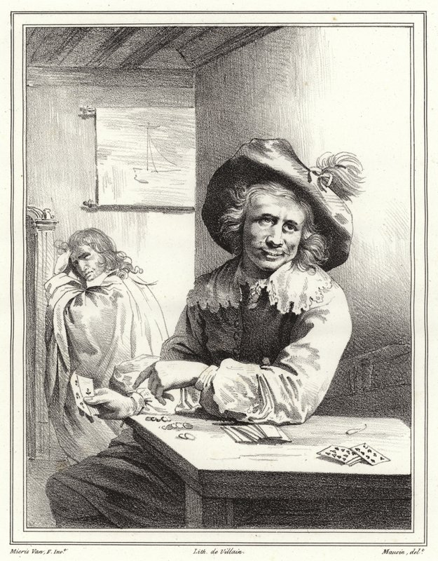 O jogador de cartão de Frans van Mieris