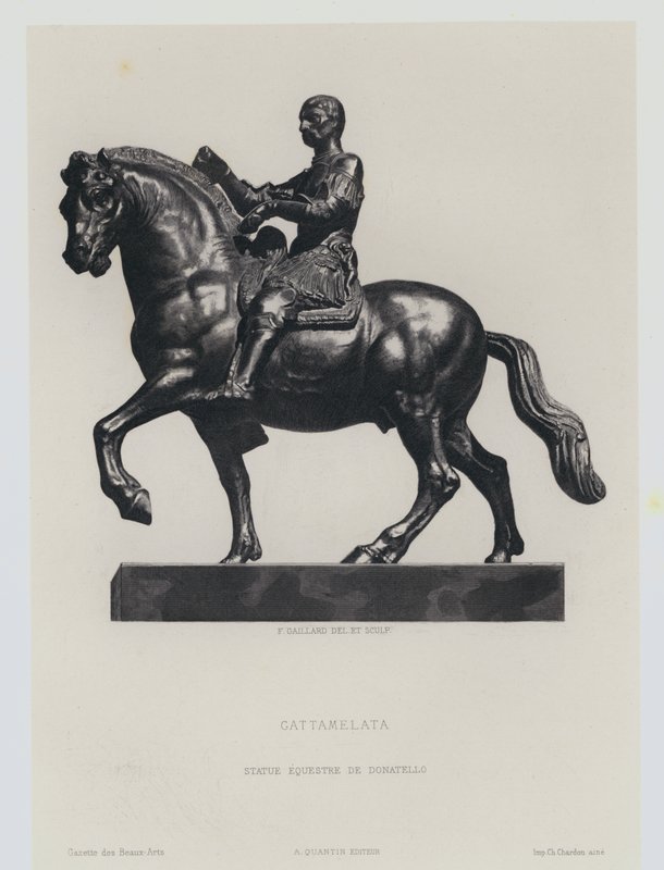 Figura equestre de bronze do condomínio renascentista italiano Gattemalata, de Donatello de Frans Gaillard