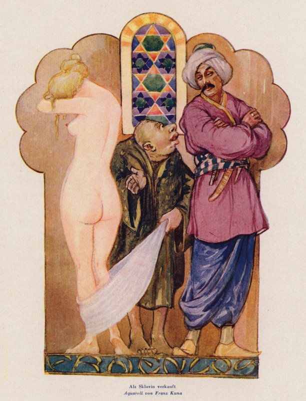 Mulher vendida como escrava (aguarela) de Franz Kuna