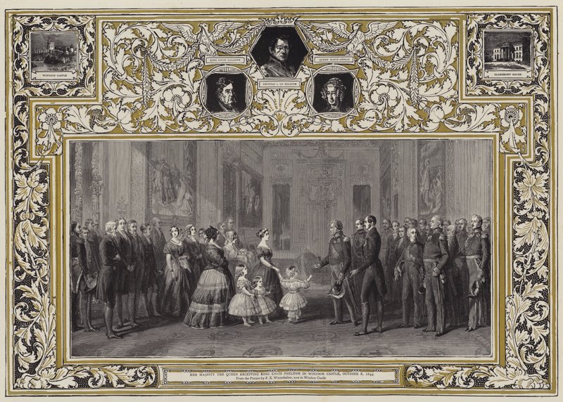 Sua Majestade a Rainha recebendo o Rei Louis Philippe no Castelo de Windsor, 8 de outubro de 1844 de Franz Xaver Winterhalter
