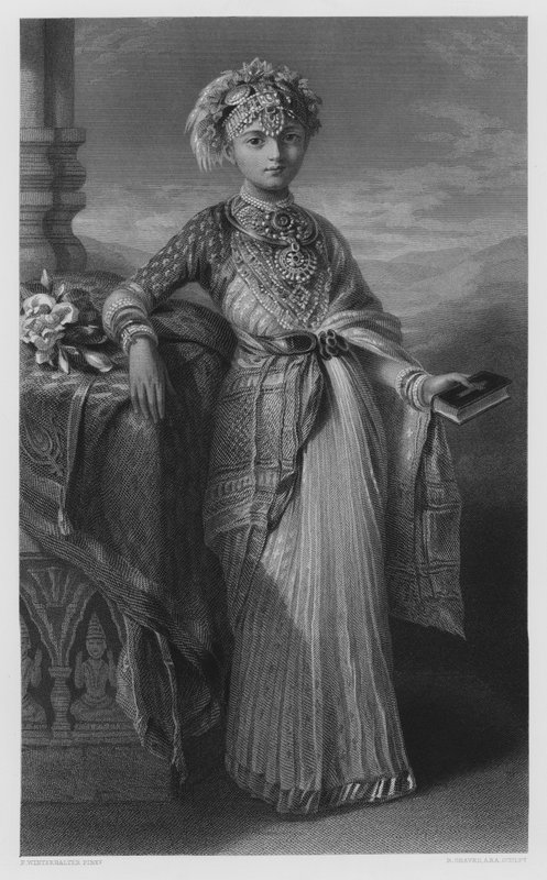 A Princesa Victoria Gouramma de Coorg, da foto na Royal Collection de Franz Xaver after Winterhalter