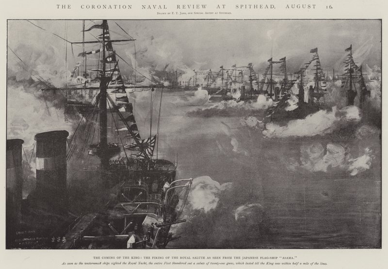 The Coronation Naval Review, em Spithead, 16 de agosto de Fred T. Jane