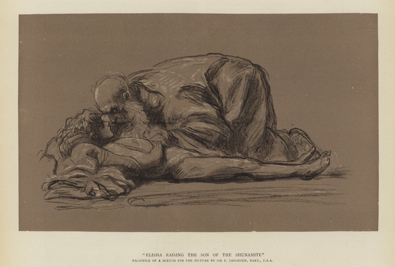 Eliseu ressuscitando o filho da sunamita de Frederic Leighton
