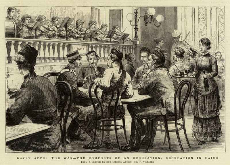 Egito após a guerra, os confortos de uma ocupação, recreação no Cairo de Frederic Villiers