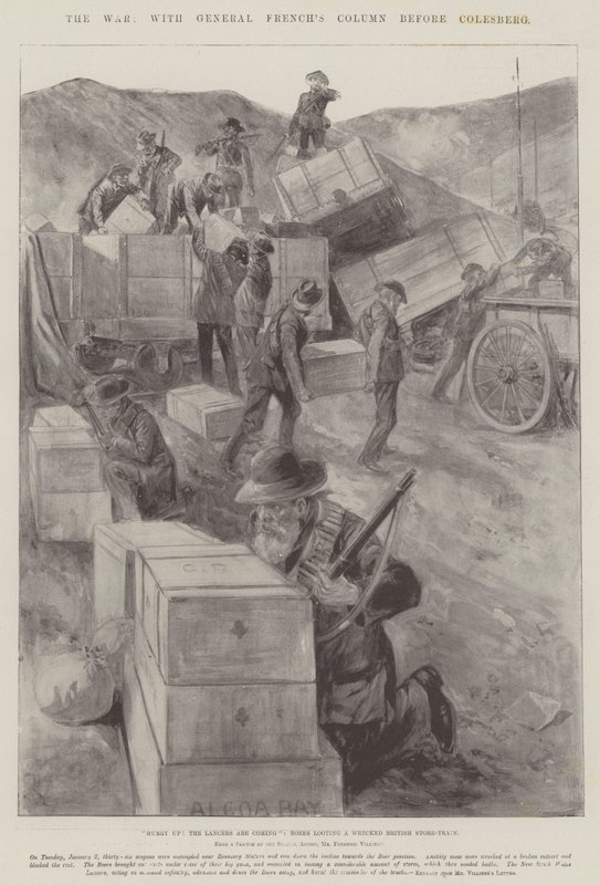 A guerra, com a coluna General Buller antes de Colesberg de Frederic Villiers