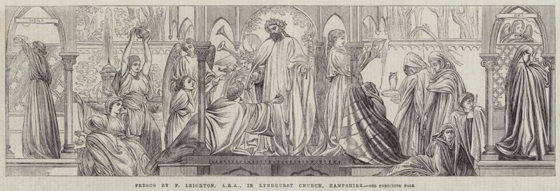 Afresco em Lyndhurst Church, Hampshire de Frederic Leighton