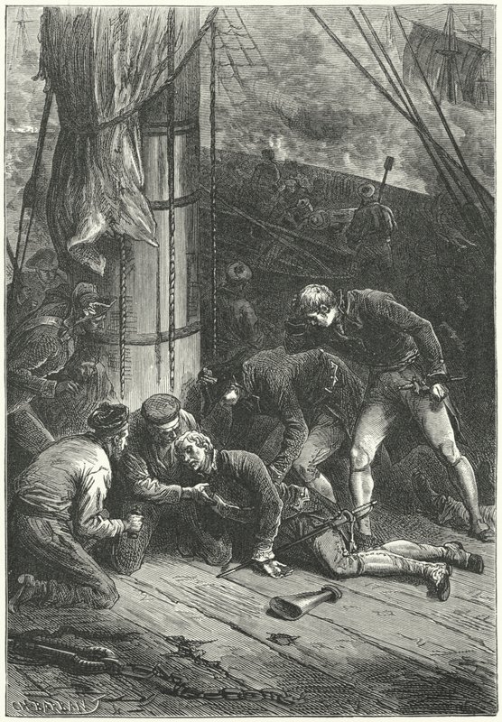 Morte do Almirante Lord Nelson na Batalha de Trafalgar de Frederic Theodore (after) Lix