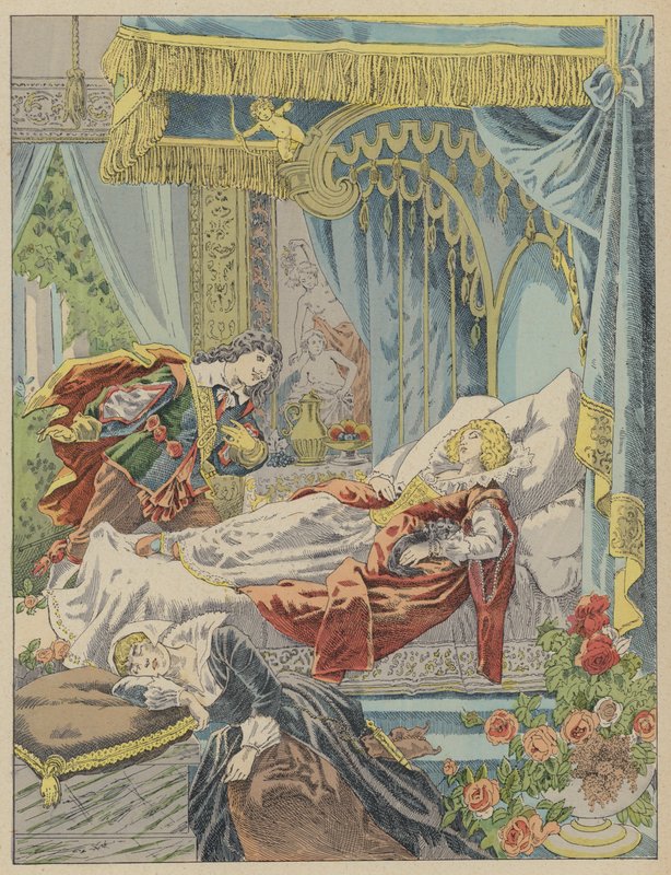 La Belle Au Bois Dormant, Bela Adormecida (cor litho) de Frederic Theodore (after) Lix