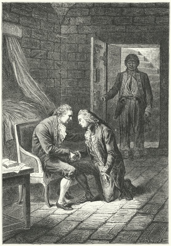 Luís XVI de França recebe a notícia da sua condenação por traição do seu advogado, Malesherbes de Frederic Theodore (after) Lix