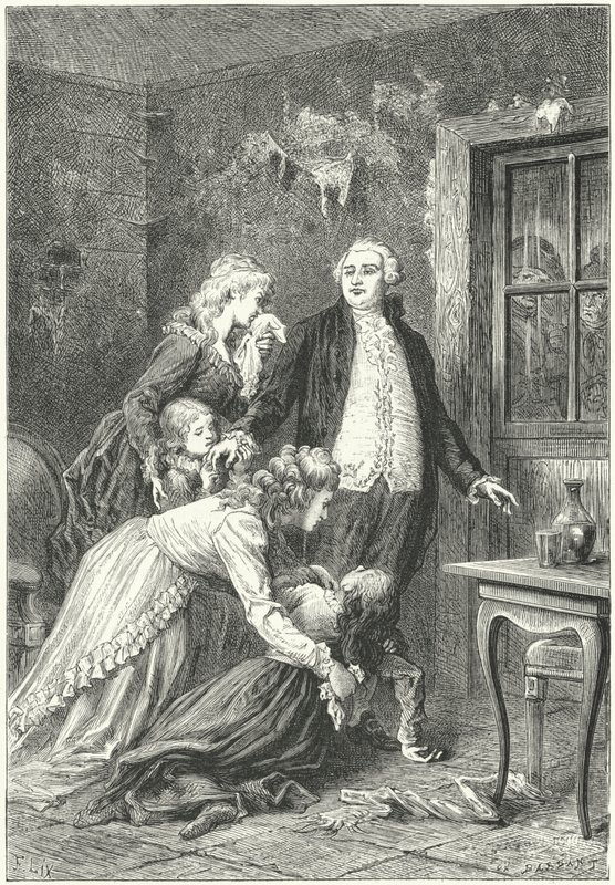 Luís XVI despedindo-se da sua família antes da sua execução de Frederic Theodore (after) Lix
