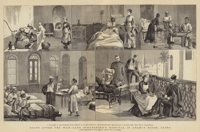 Egito após a guerra, Hospital Lady Strangford na Casa de Arabi, Cairo de Frederic Villiers