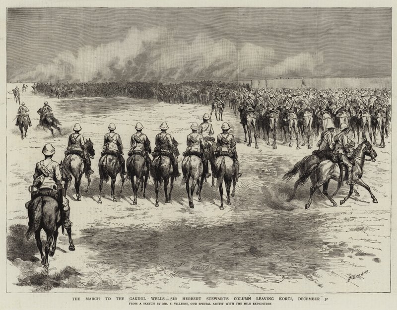 A Marcha a Gakdul Wells, Coluna de Sir Herbert Stewart saindo de Korti, 30 de dezembro de Frederic Villiers