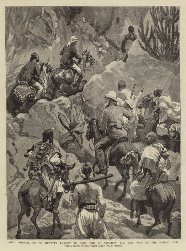 Com a embaixada do almirante Sir W Hewett ao rei João da Abissínia, a melhor parte do passe Maiensi de Frederic Villiers